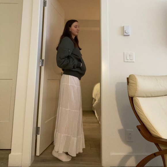 SOLD Sheer white tiered cotton elastic skirt/dress - Picture 1 of 4